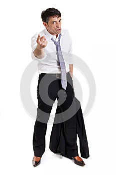 Belligerent businessman pointing photo