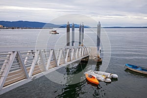 Bellingham pier in Washington state during summer.