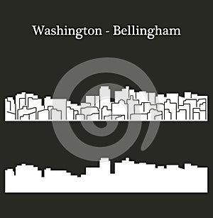 Bellingham, Washington city silhouette