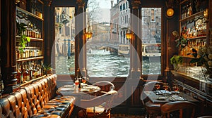 Bellini in a chic Venetian cafe