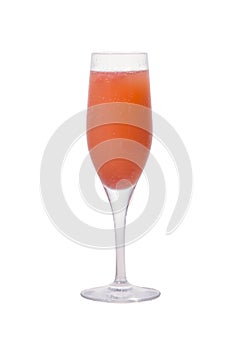Bellini cocktail on isolated background