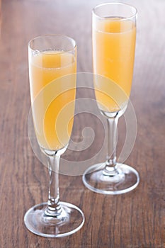 Bellini cocktail prepared in the traditional way
