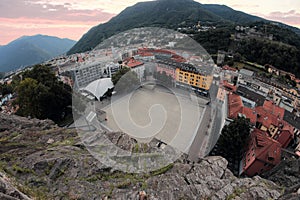 Bellinzona Town aerial view