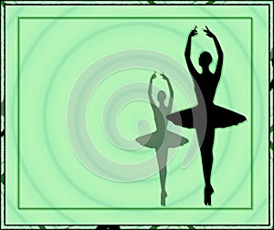 Cornice con sfondo verde con ballerina photo