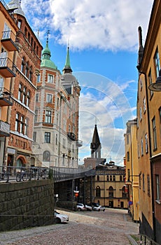 Bellmansgatan and Mariahissen at SÃ¶dermalm in Stockholm