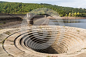 Bellmouth overflow of the Ladybower Dam