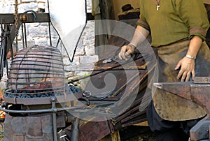 Bellows in the medieval forge