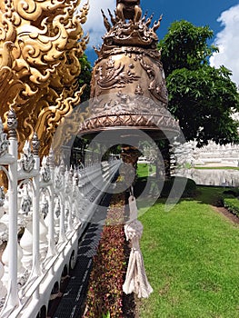 Bells along boundary of Wat Rong Khun Chiang Rai