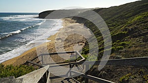 Bells beach in Torquay Australia at sunset in the summer