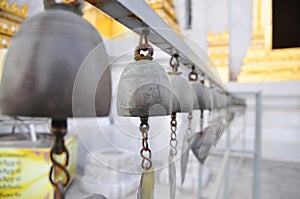 Bells of reincarnation or Samsara in a pagoda photo