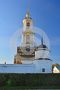 Belltower of Eufrosinia Suzdalskaya in Rizopolozhensky convent in Suzdal, Russia