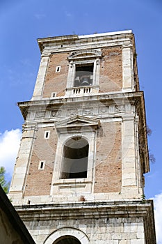 Belltower of Santa Chiara Church in Naples, Italy