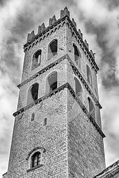 Belltower of the Temple of Minerva, landmark in Assisi, Italy