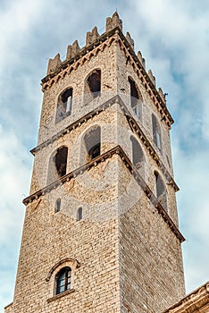 Belltower of the Temple of Minerva, landmark in Assisi, Italy