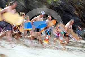 Belly boarding championships in Cornwall Uk England