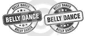 Belly dance stamp. belly dance label. round grunge sign