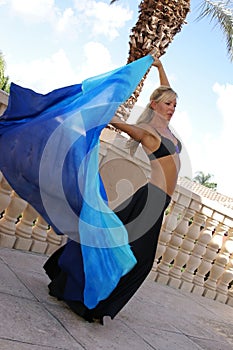 Belly dancer arching back photo
