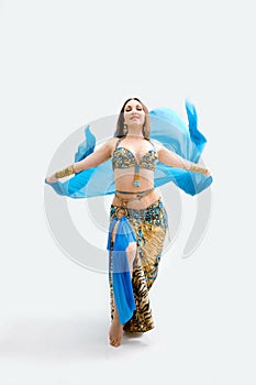 Belly dancer in blue