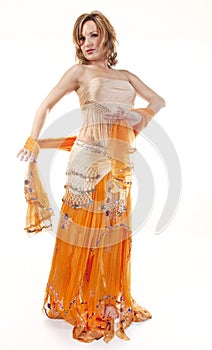 Belly Dancer Isolated on White