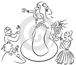 Belly dancer performing