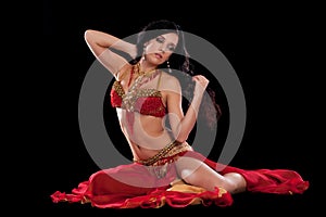 Belly Dancer in Red Costume