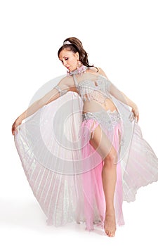 Belly Dancer wearing a white costume