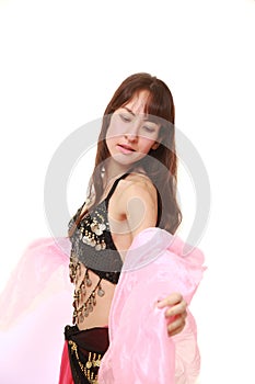 Belly dancer on white background