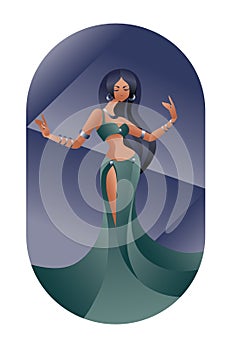 Belly dancing eastern beauty
