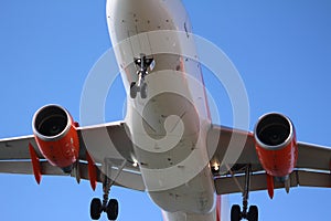 The belly of a jet 50 feet above you