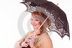 Bellyancer with umbrella portrait