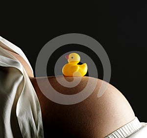 Bellybutton with plastic duck