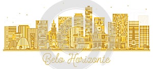 Belo Horizonte Brazil City Skyline Golden Silhouette.