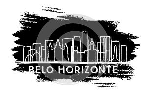 Belo Horizonte Brazil City Skyline Silhouette. Hand Drawn Sketch photo