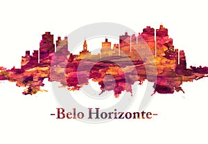 Belo Horizonte Brazil skyline in Red