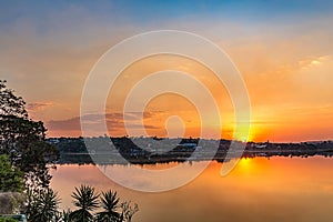 Belo Horizonte, Minas Gerais, Brazil. View of Pampulha Lake in s