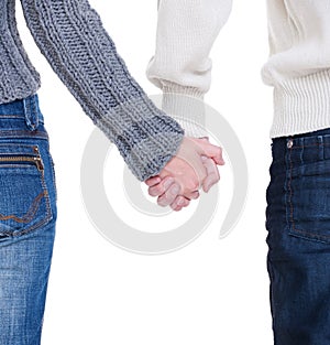 Beloved couple holding hands photo