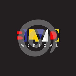 Beloved medical logo design with using abbreviation of BLVD