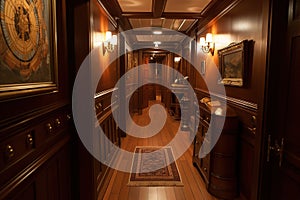 Below decks, rich mahogany walls line the hallways and cabins. Precious maps and navigational equipment occupy their own dedicated