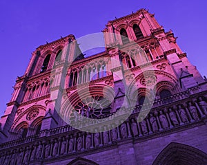 From below of majestic Gothic cathedral