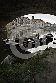 Below Ponte Vecchio, Old Bridge in Florence