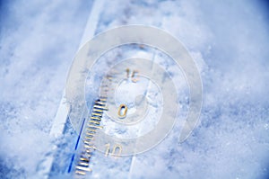 Below zero on thermometer photo