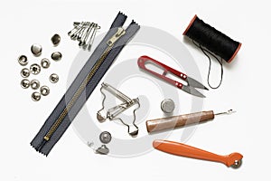 Belt buckles and rivets and metal sewing accessories