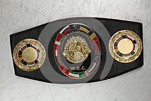 A belt of the champion in Boxing.WBC.