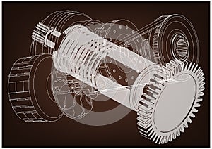 Belt gear, vector
