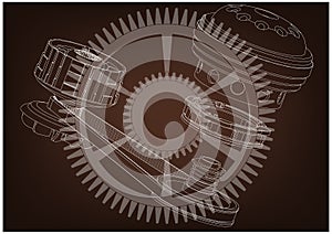 Belt gear, vector
