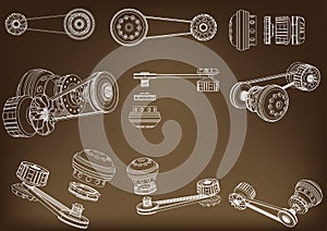 Belt gear, vector