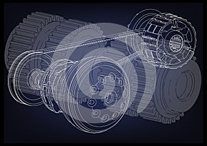 Belt gear, vector