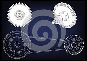 Belt gear, vector