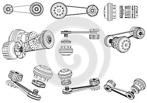 Belt gear, vector