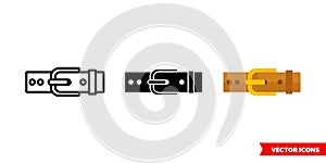 Belt icon of 3 types. Isolated vector sign symbol.